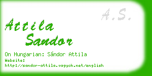 attila sandor business card