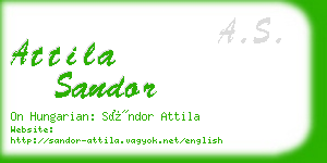 attila sandor business card